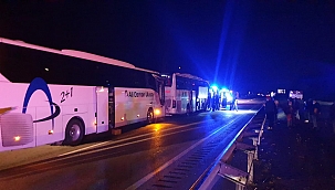 İki yolcu otobüsü çarpıştı: 7 yaralı