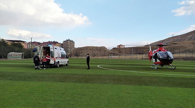 İmdadına ambulans helikopter yetişti