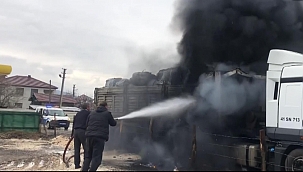 Kimyasal atık yüklü tırda yangın 