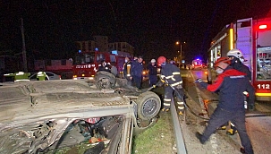 Otomobil takla attı: 2'si ağır 4 yaralı