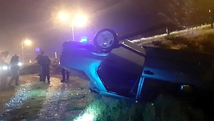 Samsun'da otomobil takla attı! 