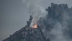 St. Hilarion Kalesi'nde yangın 