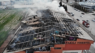 Yangından geriye enkaz kaldı 