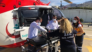 Ambulans helikopter çocuk için havalandı