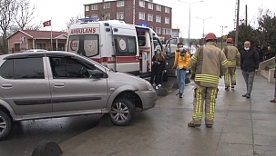 Hakimiyetini kaybetti kaldırıma çıktı
