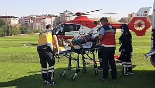 İmdadına ambulans helikopter yetişti