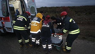 Kontrolden çıkan minibüs devrildi! 