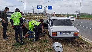 Konya'da otomobil refüje çıktı: 1 yaralı 