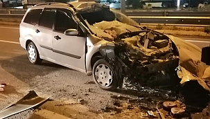 Otomobil tıra arkadan çarptı: 1 yaralı 