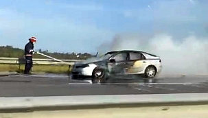 Seyir halinde alevlere teslim oldu