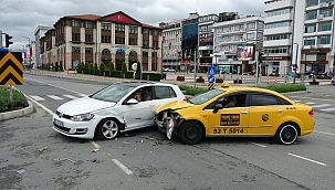 Denetimden çıktı sonra kaza yaptı