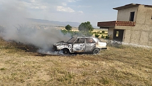 İtfaiye personelinin otomobili yandı