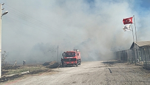 Kalorifer yakıtı üretilen tesiste yangın 