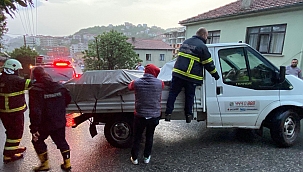 Kontrolden çıkan araç duvara çarptı 