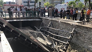 Köprüdeki inşaat çöktü: 3 yaralı 