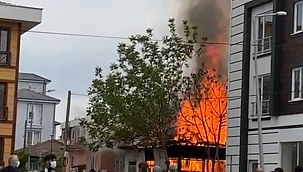 Metruk ev alev alev yandı 