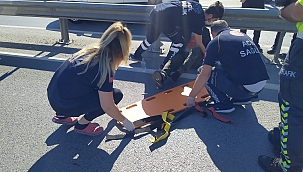 Motosiklet bariyere girdi: 1 yaralı