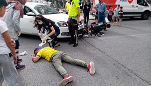 Motosiklet otomobille çarpıştı: 1 yaralı 