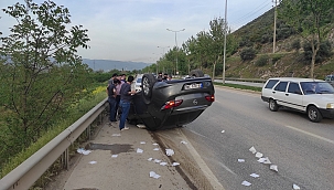 Otomobil takla attı: 1 yaralı 