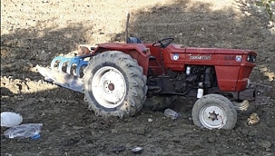 Traktör devrildi sürücü yaralandı!