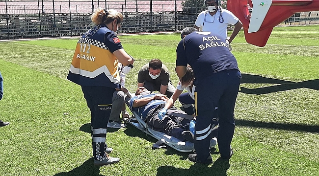 İmdadına ambulans helikopter yetişti 