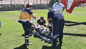 İmdadına ambulans helikopter yetişti 