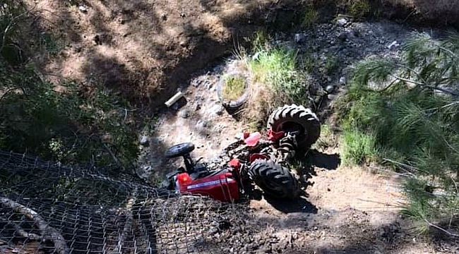 Kilis'te traktör dereye uçtu: 1 yaralı