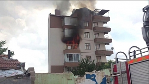 Konya'da apartmanda yangın paniği