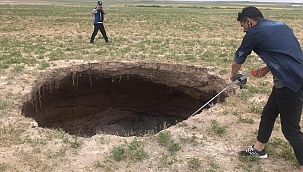 Konya'da oluşan obruğa inceleme