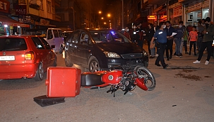 Motosiklet kuryesi kazada yaralandı 