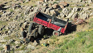 Traktör uçuruma yuvarlandı: 1 ölü