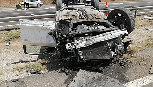 Başkent'te otomobil takla attı: 6 yaralı 
