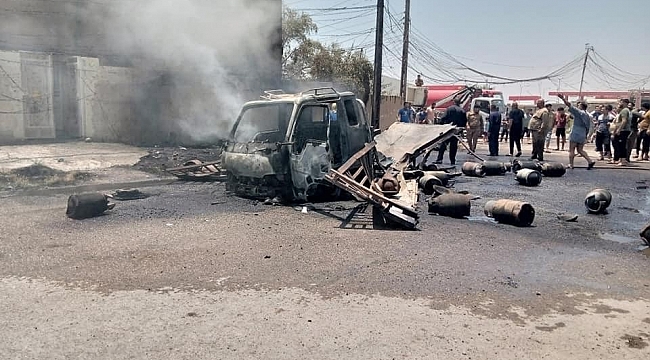 Irak'ta tüp taşıyan araçta patlama 