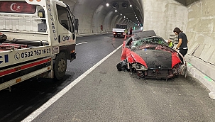 Takla atan otomobil hurdaya döndü!