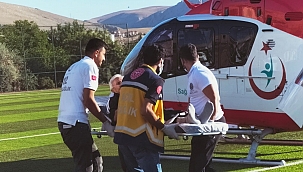Yaşlı adamın imdadına hava ambulansı yetişti