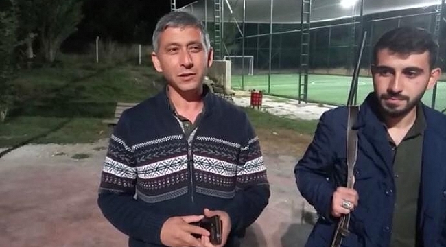 Mahalleli tüfekle domuz avına çıktı! 