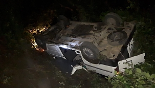 Samsun'da minibüs devrildi: 14 yaralı