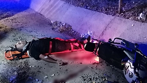 Adıyaman'da motosiklet kanala düştü 