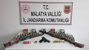 Doğanyol'da silah ve mühimmat ele geçirildi 
