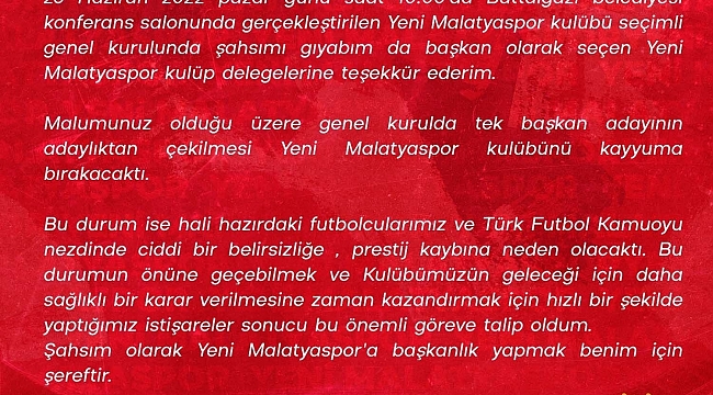 Yeni Malatyaspor'da bir kez daha genel kurul yapılacak