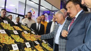 Yıldırım kayısı stantlarını gezdi