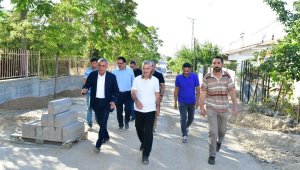 Çınar kaldırım ve yol yenileme hizmetlerini inceledi