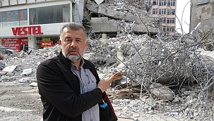 Depremde hasar alan bina güçlükle yıkılabildi 