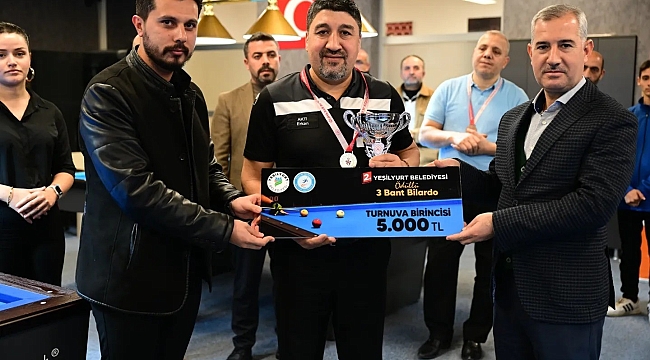 Bilardo Turnuvasında ödüller dağıtıldı 