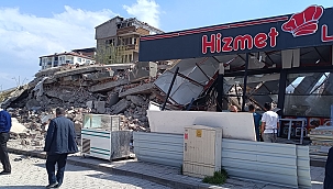 Kontrollü yıkımda sağlam işyeri zarar gördü 