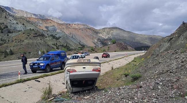 Malatya'da otomobil takla attı: 4 yaralı 