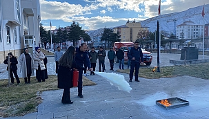 Darende'de yangın söndürme tatbikatı 