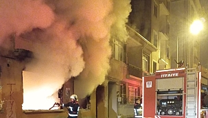 Metruk binada korkutan yangın