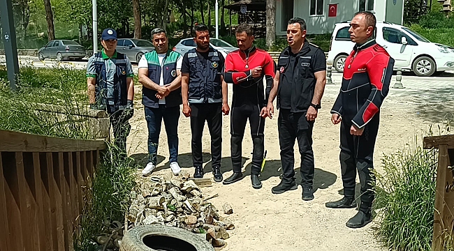 Göletten çıkan atıklar şaşırttı 