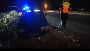 Otomobil refüje çarptı, 1 kişi yaralandı 